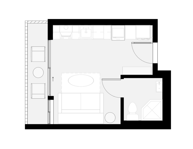 Studio - 202 floor plan