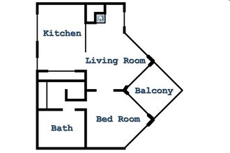 1 BED/1 BATH floor plan