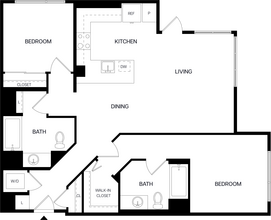 2 Bed/2 Bath-B4 628 floor plan