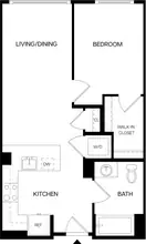 1 Bed/1 Bath-A2 517 floor plan