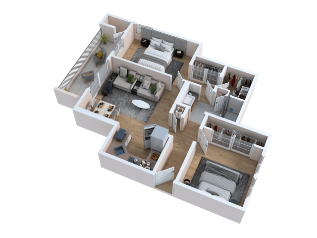 Two Bed / One Bath - E 51-224 floor plan
