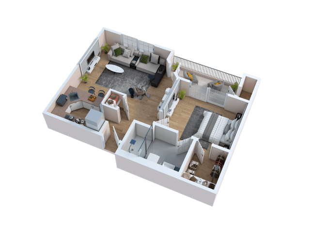 One Bedroom - C 51-313 floor plan