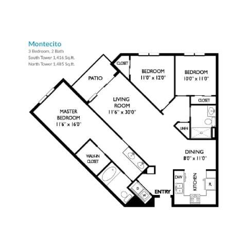 North Tower Montecito floor plan