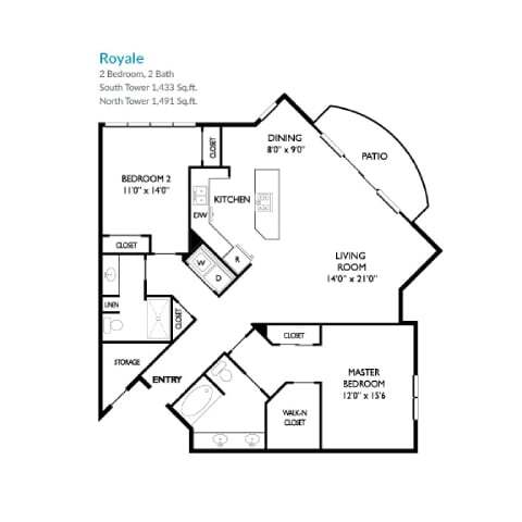 North Tower Royale floor plan