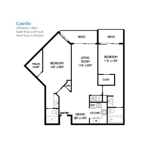 North Tower Cabrillo floor plan