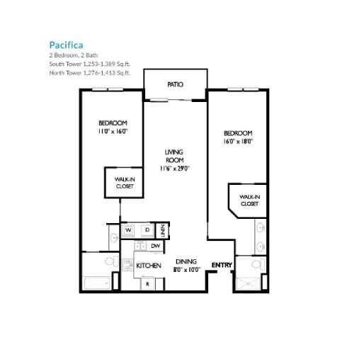 North Tower Pacifica floor plan