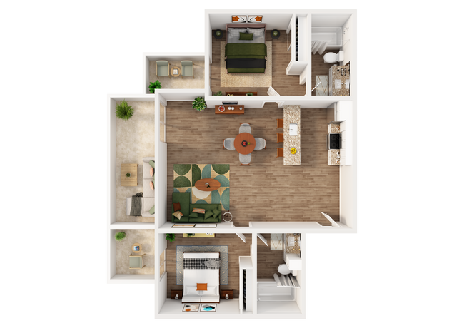 2 bedroom 372-C11 floor plan