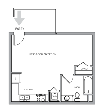 18 - Studio C 211-109 floor plan
