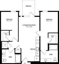 2 Bedroom A with Balcony N-331 floor plan