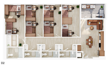 4BR/4BA - D2 Private floor plan