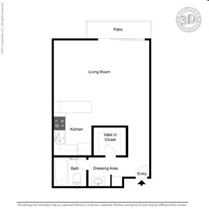 Studio A floor plan