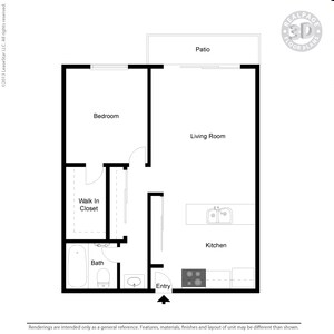 1x1 floor plan