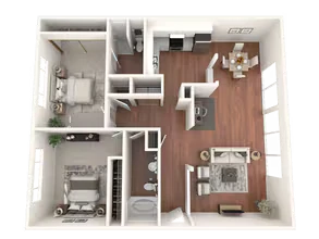 Two Bedroom Two Bath 38322 floor plan