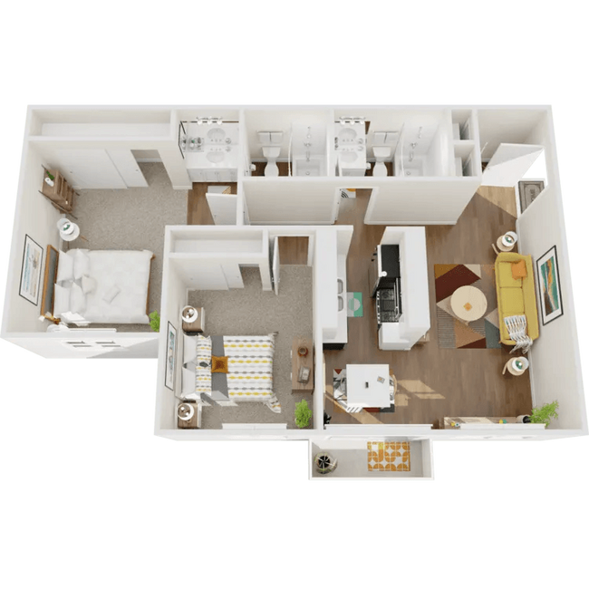 2 Bedroom 2 Bathroom 252 floor plan