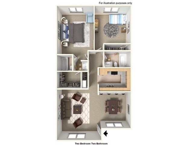 2 bed 2 bath floor plan