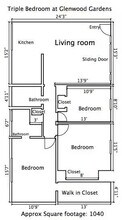 3 Bedrooms / 2 Bathrooms floor plan