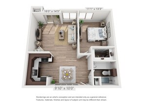 1X1 floor plan