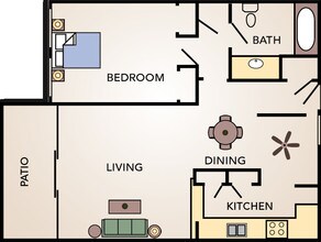 1 BR, 1 BA 07 floor plan