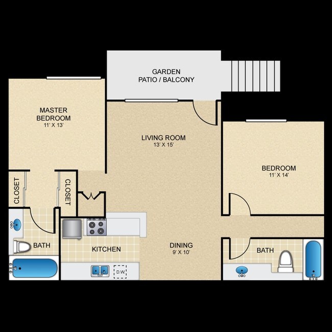 Sandollar (2BD/2BA) 317 floor plan