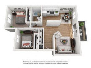 Two Bedroom One Bath 134 134 floor plan