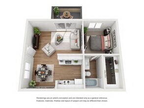 One Bedroom One Bath 224 224 floor plan