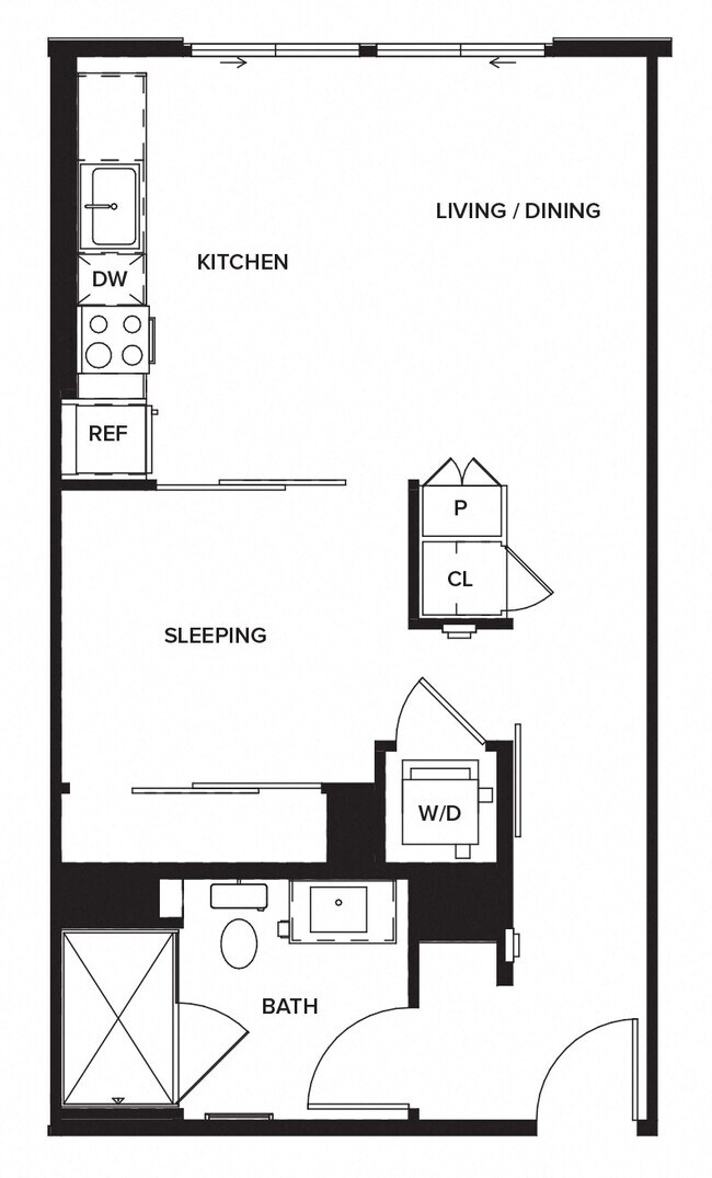 Studio S1 3637 floor plan