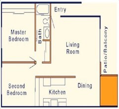 2 BR, 1 BA 026 floor plan