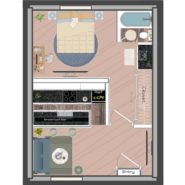 1x1 19 floor plan