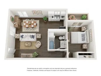 One Bedroom 193 floor plan