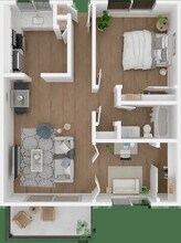 1x1 Den floor plan