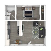 1 Bedroom 1 Bath 21 floor plan