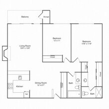 2x2 A B-333 floor plan