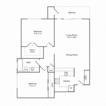 2x1 B Renovated B-138 floor plan