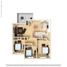 Medium 3 Bed 1.75 Bath 108 floor plan