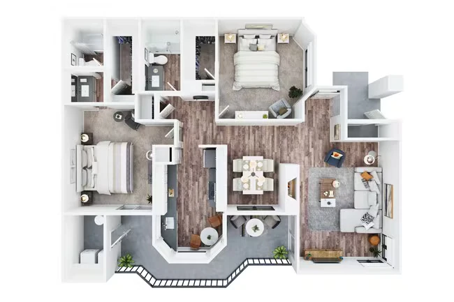 Two Bedroom - Two Bathroom 14E floor plan