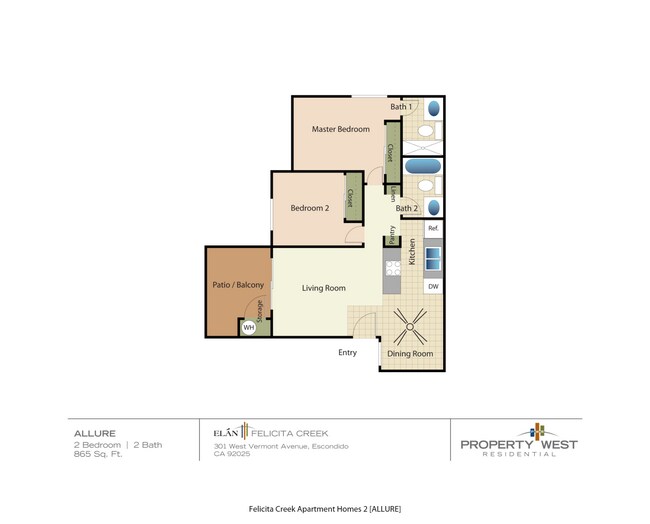 2 Bedrooms 1 Bath - 22A 924 floor plan