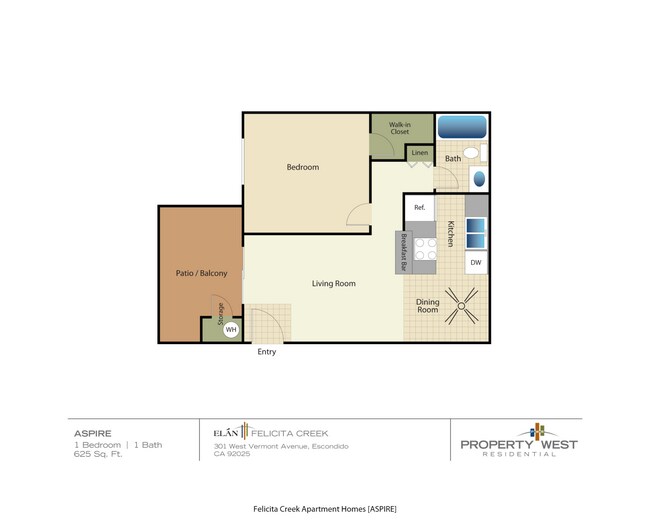1 Bedroom 1 Bath - 11A 121 floor plan