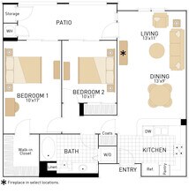 The Cypress- Two Bedroom, One Bath 1320 floor plan