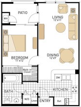 The Cypress- One Bedrooms 1123 floor plan