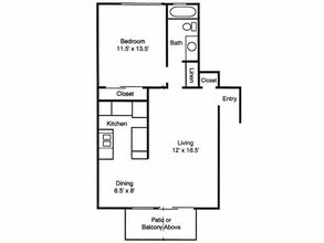 1 BED 1 BATH SMALL 227 227 floor plan