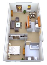 1 BED 1 BATH LARGE 199 floor plan