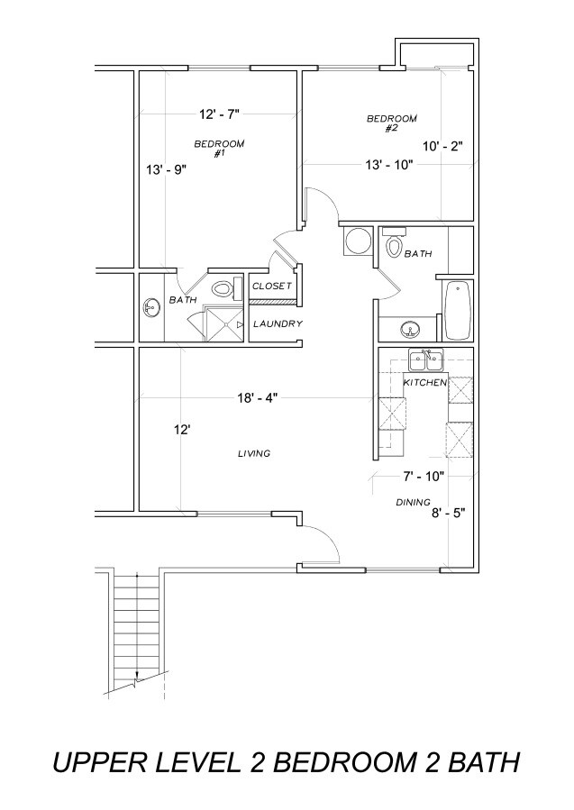 2B 2B Upstairs floor plan