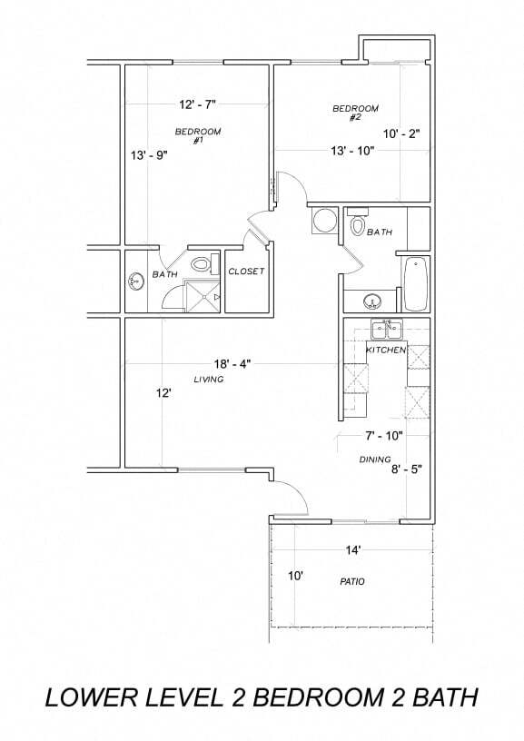 2B 2B Downstairs floor plan