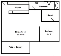 Remodeled Junior One Bedroom floor plan
