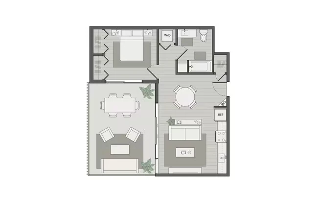 One Bedroom, One Bath 520 floor plan