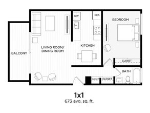 1x1 195-36 floor plan
