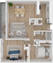 Two Bedroom, One Bathroom 034 floor plan