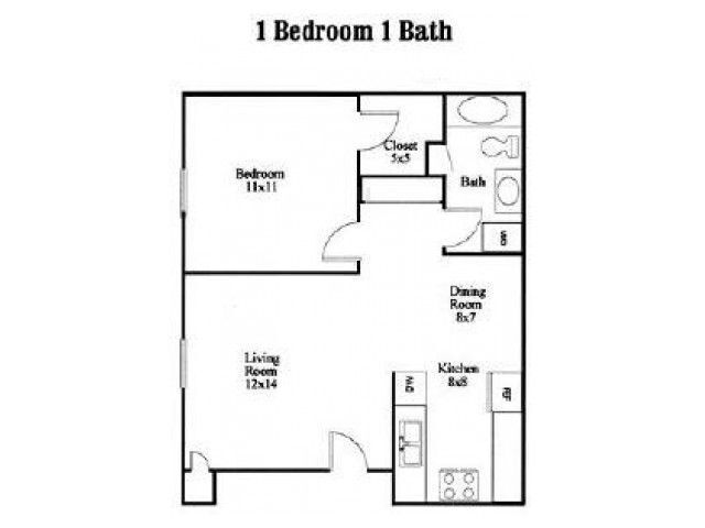 1 Bedroom / 1 Bath 007 floor plan