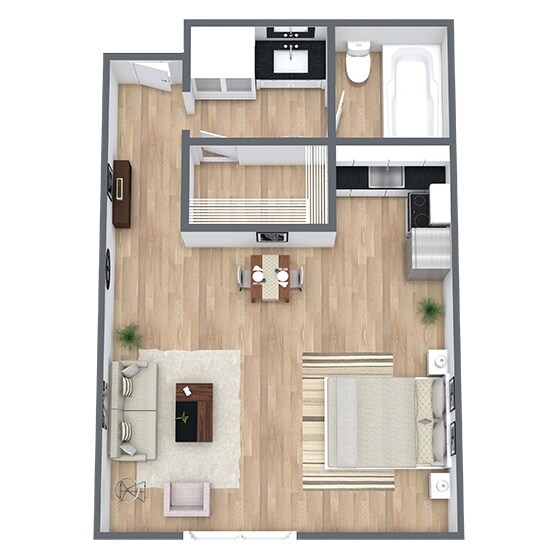 S1: 0 Bed 1 Bath D-12 floor plan