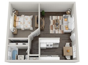 1 Bed 1 Bath 40 floor plan